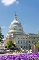 Washington DC Capital on deep blue sky background photo