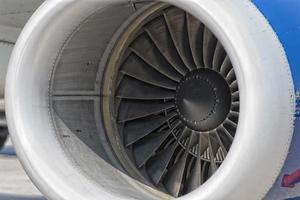 Jet Airplane turbine engine photo