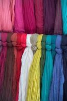 Different colors silk fabric scarf photo