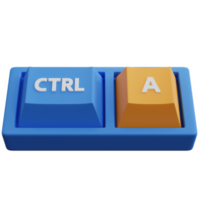 ctrl de renderização 3D e teclas de teclado isoladas png