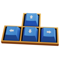 3d rendering arrow keyboard keys isolated png