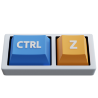 3d rendering ctrl and z keyboard keys isolated png