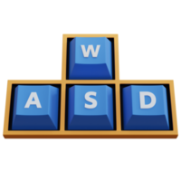 teclas de teclado wasd de renderização 3d isoladas png