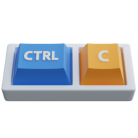 3d rendering ctrl and c keyboard keys isolated png