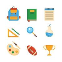 Set of Back to School Element Icons vector