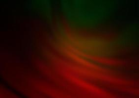 Dark Green, Red vector blurred shine abstract background.