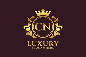 Initial CN Letter Royal Luxury Logo template in vector art for luxurious branding projects and other vector illustration.