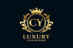 Initial CY Letter Royal Luxury Logo template in vector art for luxurious branding projects and other vector illustration.