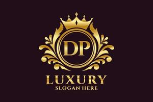 Initial DP Letter Royal Luxury Logo template in vector art for luxurious branding projects and other vector illustration.