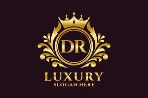 Initial DR Letter Royal Luxury Logo template in vector art for luxurious branding projects and other vector illustration.