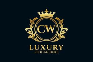 Initial CW Letter Royal Luxury Logo template in vector art for luxurious branding projects and other vector illustration.