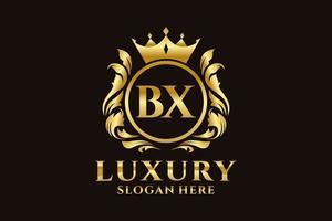 Initial BX Letter Royal Luxury Logo template in vector art for luxurious branding projects and other vector illustration.