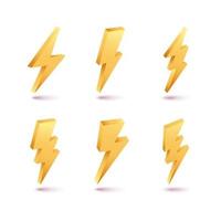 3d thunder isolated collection set vector