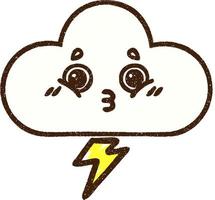 Thunder Cloud Chalk Drawing vector