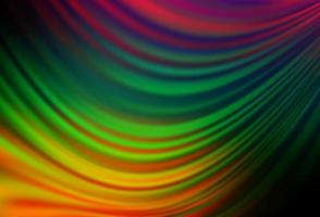 Dark Multicolor, Rainbow vector pattern with lines, ovals.