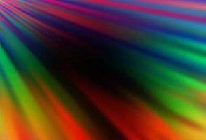 diseño de vector de arco iris multicolor oscuro con líneas planas.