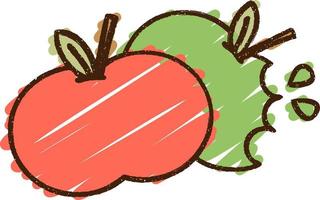 dibujo de tiza de manzanas vector