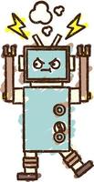 Robot Working Chalk Drawing vector