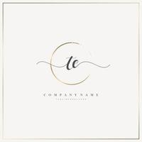 TE Initial Letter handwriting logo hand drawn template vector, logo for beauty, cosmetics, wedding, fashion and business vector