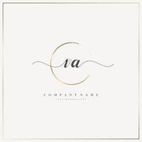 VA Initial Letter handwriting logo hand drawn template vector, logo for beauty, cosmetics, wedding, fashion and business vector