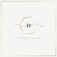 RV Initial Letter handwriting logo hand drawn template vector, logo for beauty, cosmetics, wedding, fashion and business vector