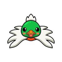 Cute little duck cartoon flying vector