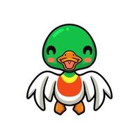 Cute little duck cartoon posing vector