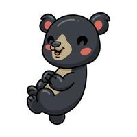Cute little bear cartoon posing vector