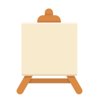 Wooden easel with blank canvas png