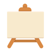 Wooden easel with blank canvas png