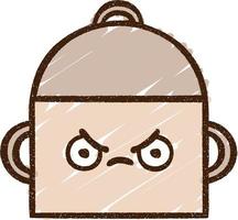 Angry Cooking Pot Chalk Drawing vector