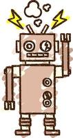 Robot Chalk Drawing vector