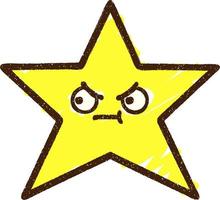 Annoyed Star Chalk Drawing vector