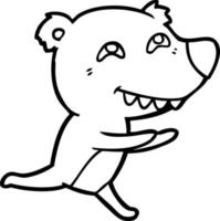 cartoon bear running vector