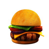 heerlijk eigengemaakt hamburger met Chili en barbecue rooster fit voor snel voedsel concept. png