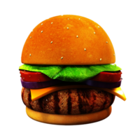 Delicious homemade burger with chili and barbeque grill fit for fast food concept. png