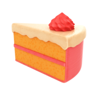 Strawberry cheese cake with mocca cream and red spot sugar for decoration. png