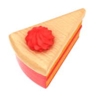 Strawberry cheese cake with mocca cream and red spot sugar for decoration. png
