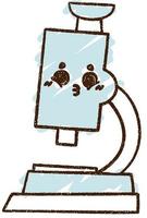 Curious Microscope Chalk Drawing vector