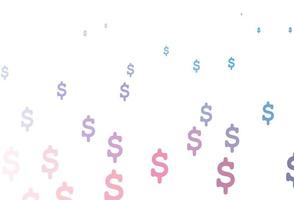 Light Blue, Red vector background with Dollar.