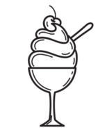 Ice cream line art illustration, PNG with transparent