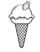 Ice cream line art illustration, PNG with transparent