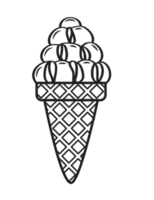 Ice cream line art illustration, PNG with transparent