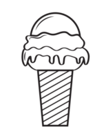 Ice cream line art illustration, PNG with transparent