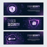 Cyber Security Awareness Banners vector