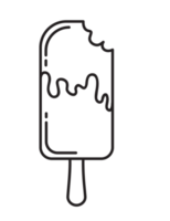 Ice cream line art illustration, PNG with transparent