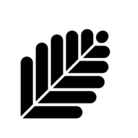 Leaf black logo, PNG with transparent background.