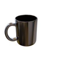 schwarze Tasse. 3D-Rendering png