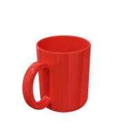 tasse rouge. rendu 3D png