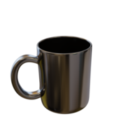 Black mug. 3d render png